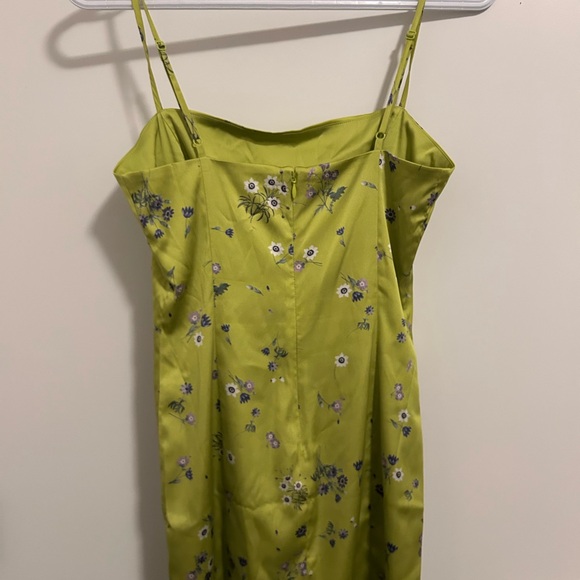 Sunday Best Lime Green Floral Slip Midi Dress - Picture 4 of 5